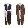 Pirates of the Caribbean Captain Jack Sparrow Halloween Cosplay Men's Costume Full Set