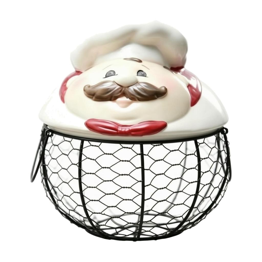 Chef-Topped Wire Basket Black Decorative Storage Breathable