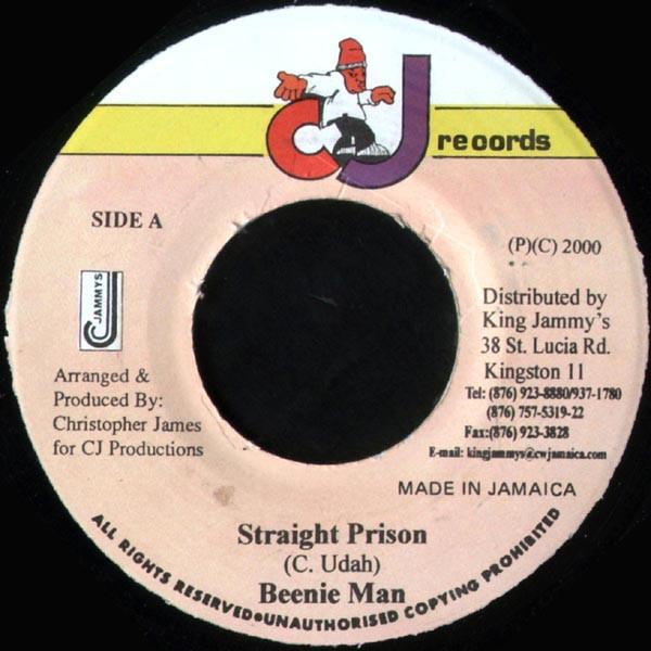 

7-дюймовая пластинка BEENIE MAN - Straight Prison НИКАКОЙ CJ Records 2000 Ямайка Регги, Ска и Даб Б/У
