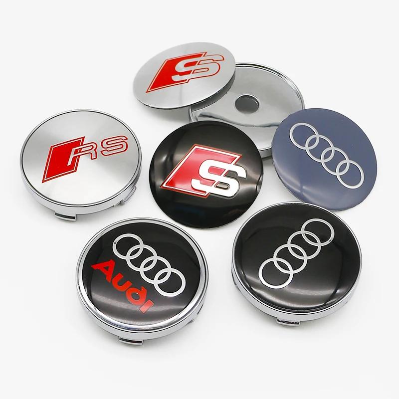 4 Pezzi 56mm Coprimozzo Cerchione Identità Sovrapposizione Per Audi RS B8 B9 S A3 8V A4A6 C7 C6 A5 Q3 Q5 Q7 A1 Accessorio Tuning Motorsport