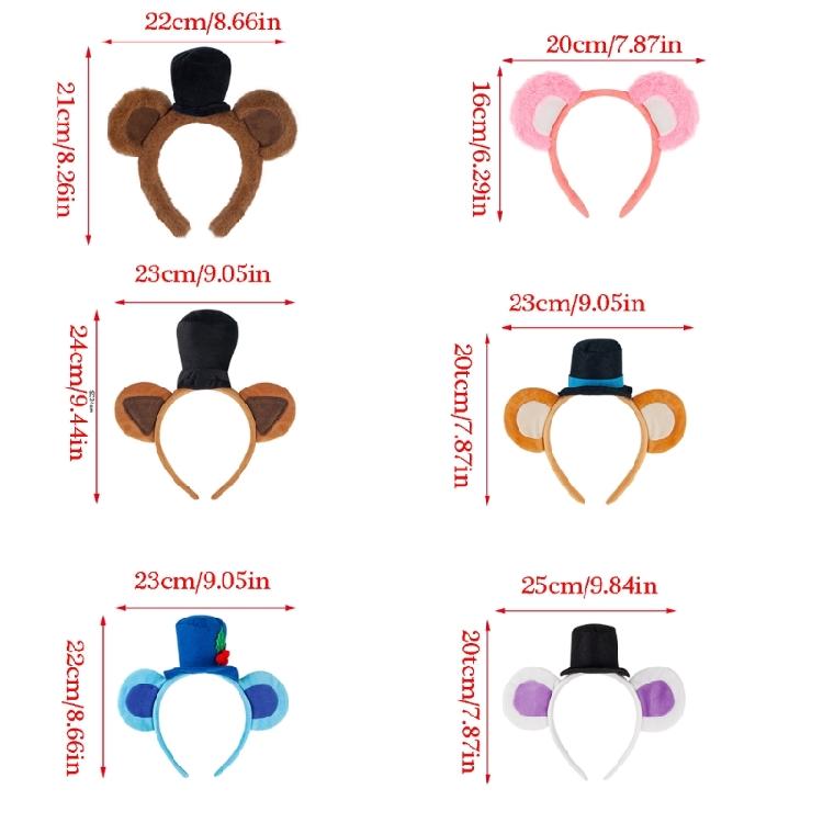 Cartoon Bear Ear Plush Headband Cosplay Costume Hairhoop Birthday Party Hairband Women Face Washing Hairhoop Accessories