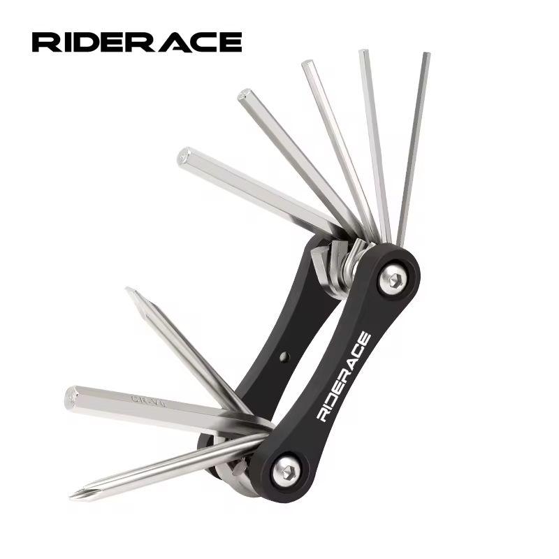 RIDERACE Bicycle Multi Tool 8 In 1 Portable CRV Steel 4mm 5mm 6mm Hex Allen Wrench Multifunction Screwdriver Bike Repair Tools