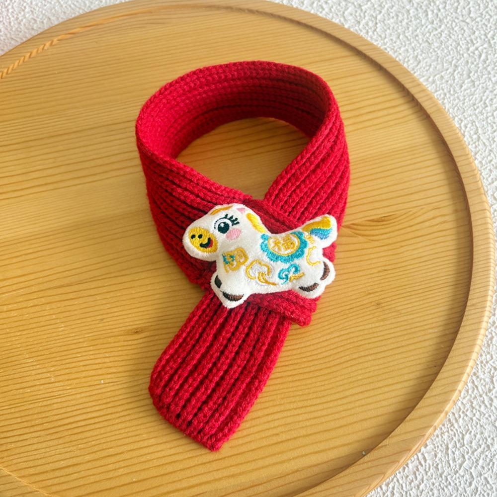 

Celebration Decoration Warm Knitted Pet Scarf Cozy Red Color Pet Accessories Warmer Neckerchief Photo Prop S