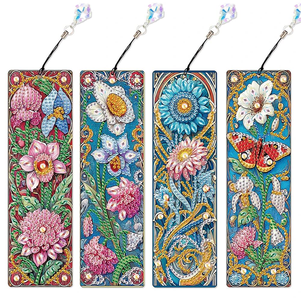 3Pcs Animal Themed DIY Diamond Painting Art Bookmarks Irregular Shaped Diamonds for Readers Home Office Book Decor & Gift Idea