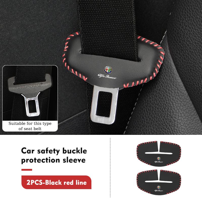 YMSOV1 Car Seatbelt Buckle Cover Protector Cover Anti-scratch Cover For Alfa Romeo Giulietta GT 159 147 156 Mito Brera Giulia Spider F1