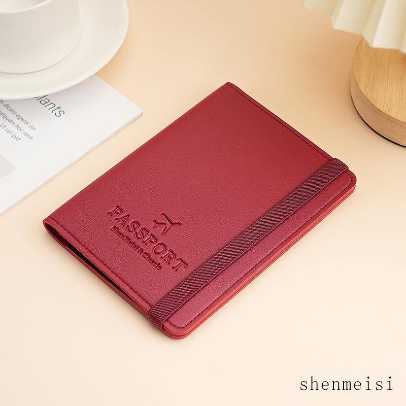 Fashion PU Strap Passport Wallets Women Men Passport Holder Case Ticket Holder ID Card Holder Passport Covers Travel Accessories