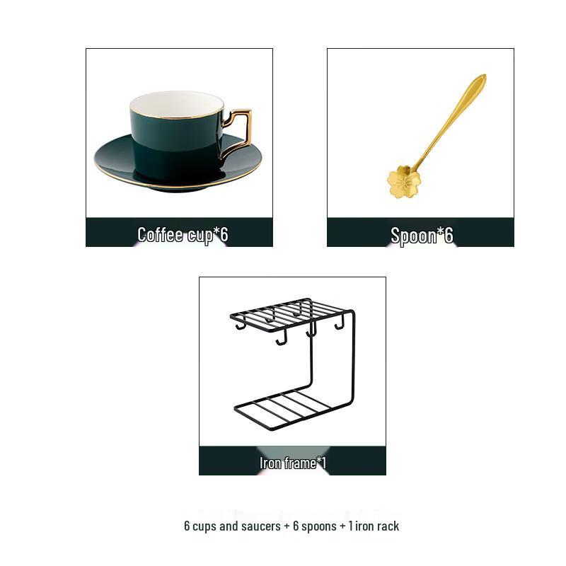 Sangqi Kaffeetasse und Untertasse Set mit Goldrand