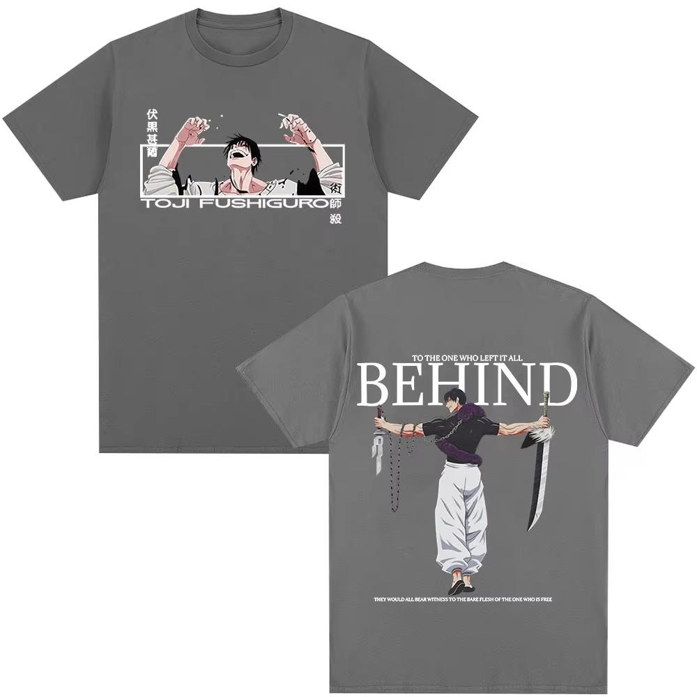 Anime Jujutsu Kaisen Fushiguro Toji Bedrucktes T-Shirt Herren Damen Kleidung Mode Hip Hop Übergroße T-Shirts Baumwolle Freizeit T-Shirts