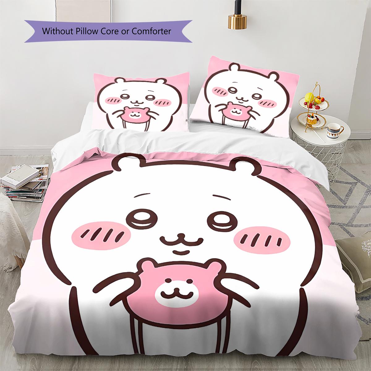 

chiikawa Pattern Bedding,Quilt Set Quilt Cover Pillowcase Home Birthday Gift (1 * duvet cover + 2 * pillowcase, without core) 135x200cm