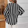 Camicetta da Donna a Righe con Scollo a V e Stampa Top Versatile Casual per l'Uso Quotidiano