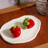 Sweet And Cute Big Strawberry Earrings Creative Handmade Fruit Earrings Personalized Trendy Ear Hooks