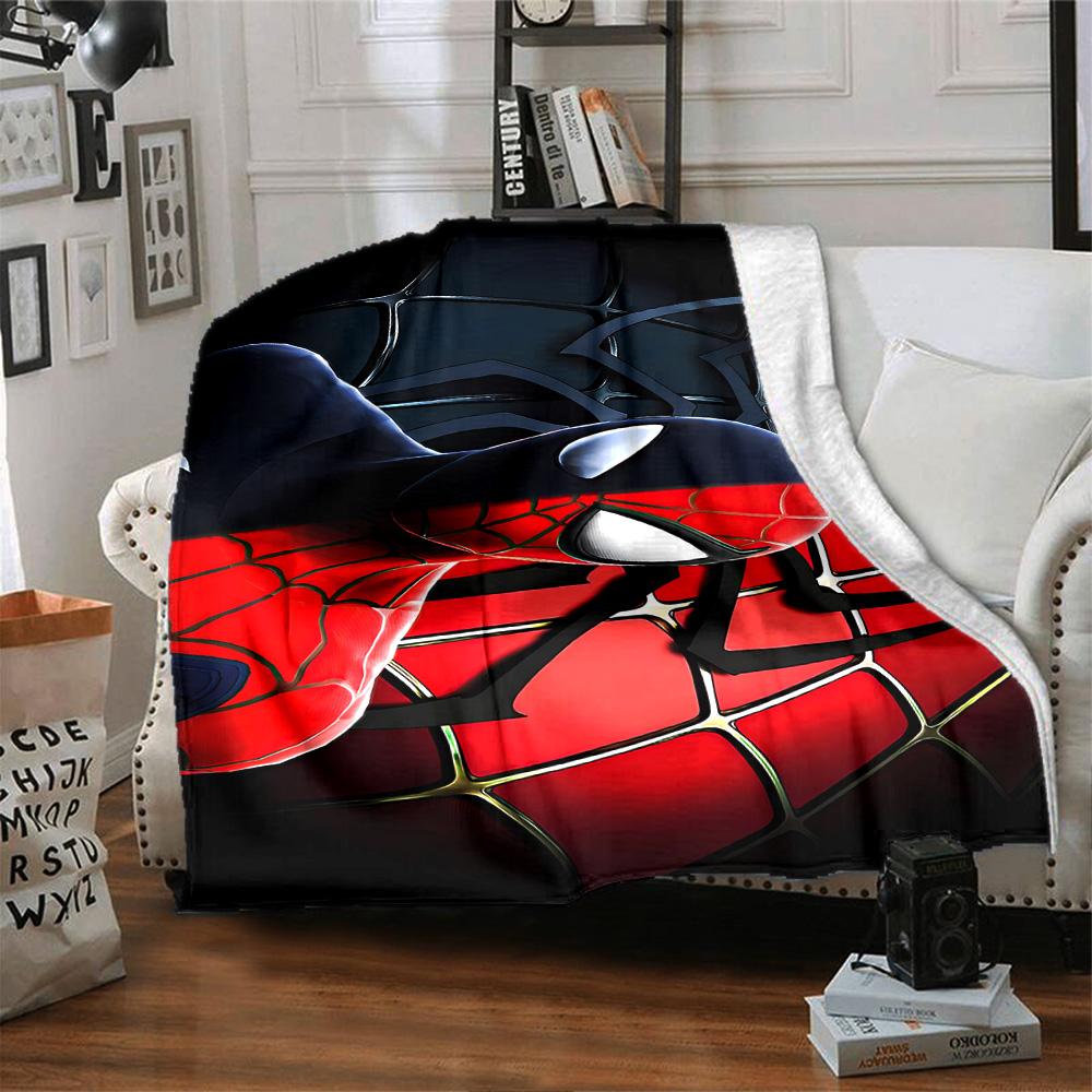 1pc Spiderman Iconic Web flannel Blanket for Super Soft Cute Comfort Blanket for Travel Bedding Couch Sofa Blanket Y82571