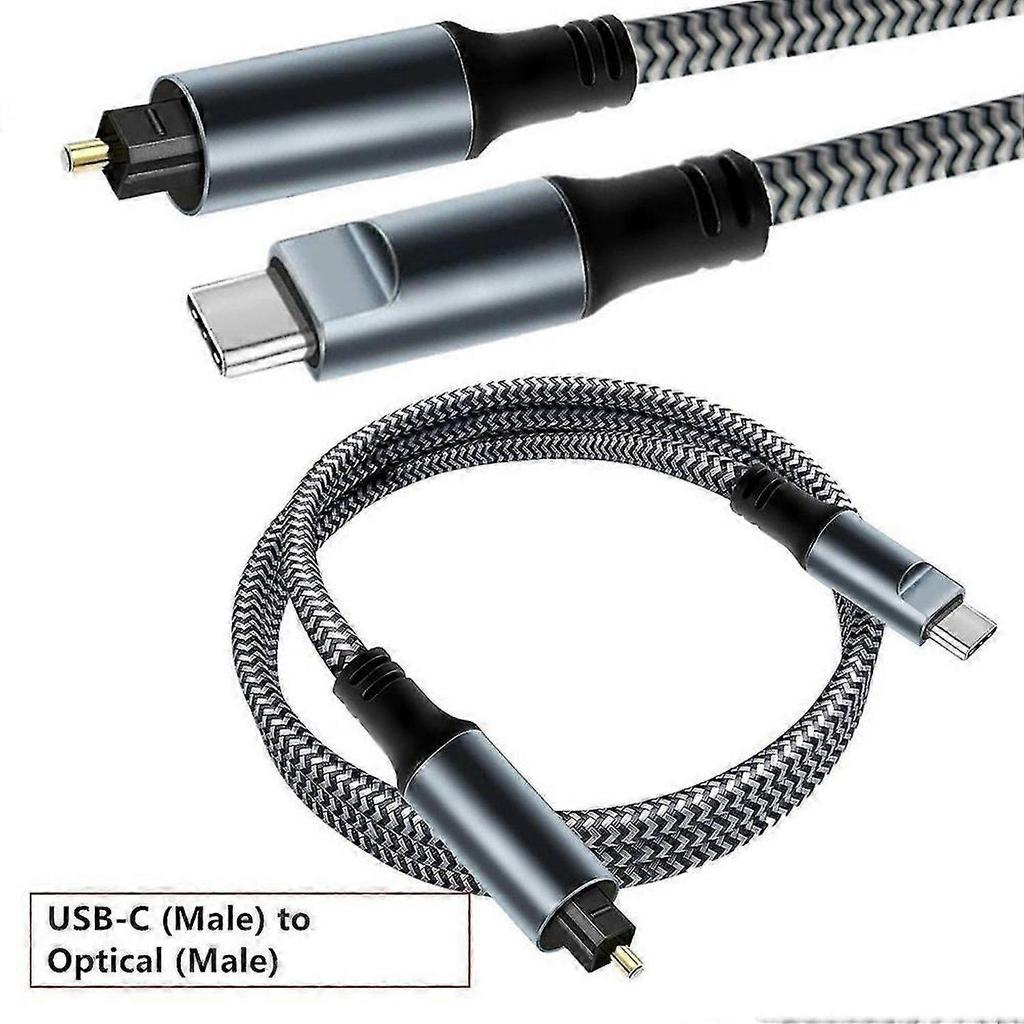 Adaptor Sunet Optic USB C Male la TOSLINK Male Convertor Digital USB-C la SPDIF pentru Conexiune Computer Laptop