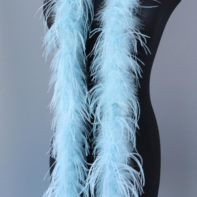 50G 2M Natural Pink Dyed Ostrich Feathers Boa Plumas for Shawl Scarf Ribbon Wedding Party Stage Sewing Dress Decoration Crafts