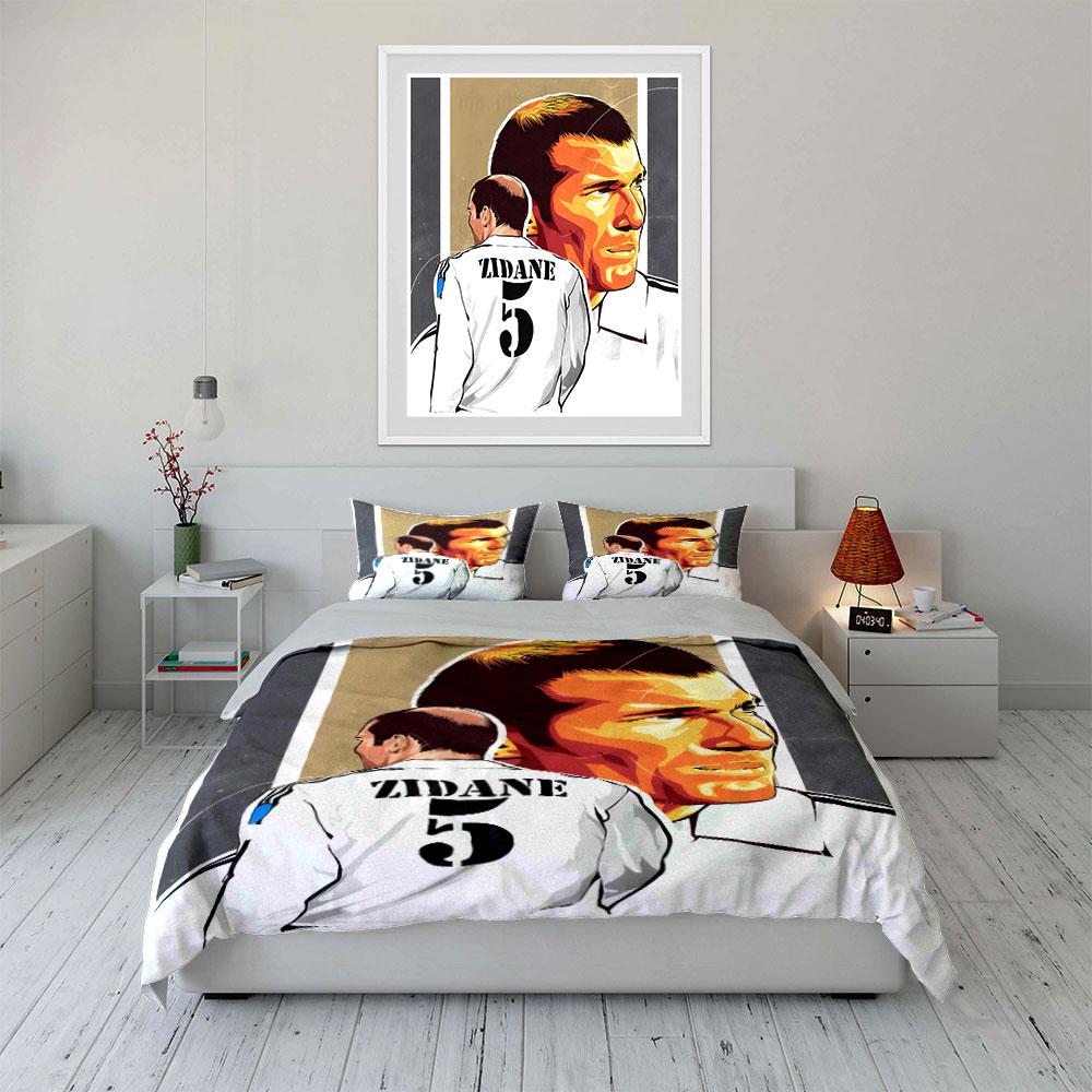 Portraits and "Zidane" Text. Bedding Sets Duvet Cover Sets Duvet Covers Pillowcases(1 * Duvet Cover 2 * Pillowcases Without Duvet Insert)