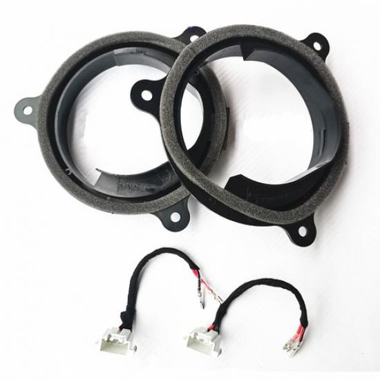Audio Modification 6.5-inch Speaker Pad Adapter Mount+Wire Harness for Mazda 2PC
