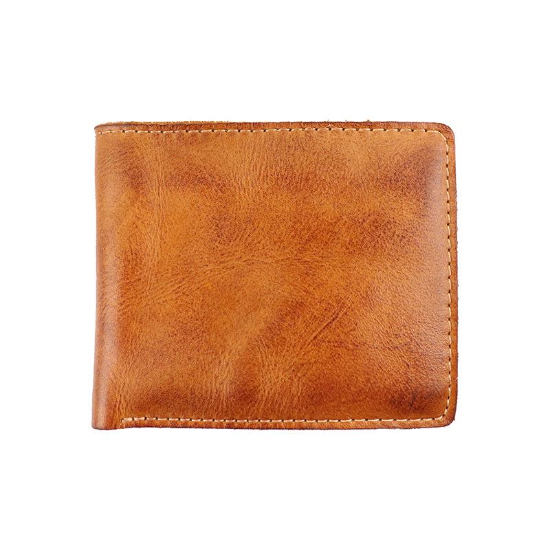 New Genuine Leather Wallet for Women, Top Layer Cowhide, Large Capacity, Polished Vegetable Tanned Leather Wallet for Men