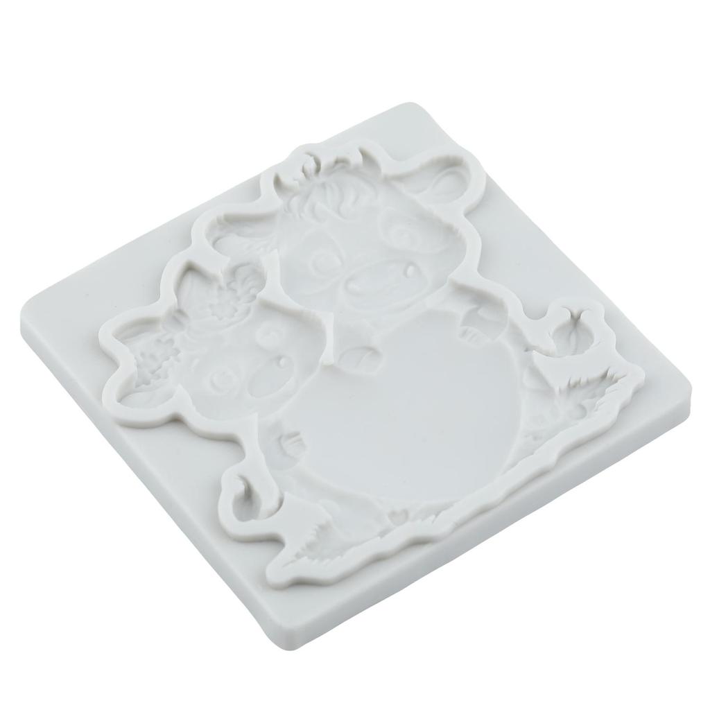 Cow Silicone Mold Cattle Love Heart Fondant Molds Cake Decorating Tools Cupcake Topper Candy Sugar Craft Gum Paste Polymer Clay