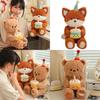 Plush Animal Toy Birthday Fox And Bear With Soft Short Plush For Kids Gift