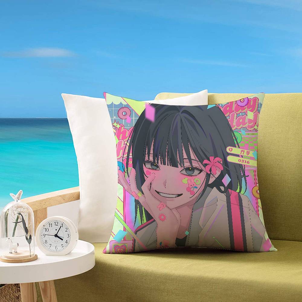 Anime Link Click Pillow Case Cushion Cover Soft Cute Throw Pillow Case For Car Sofa Pillowcase Polyester With Zipper