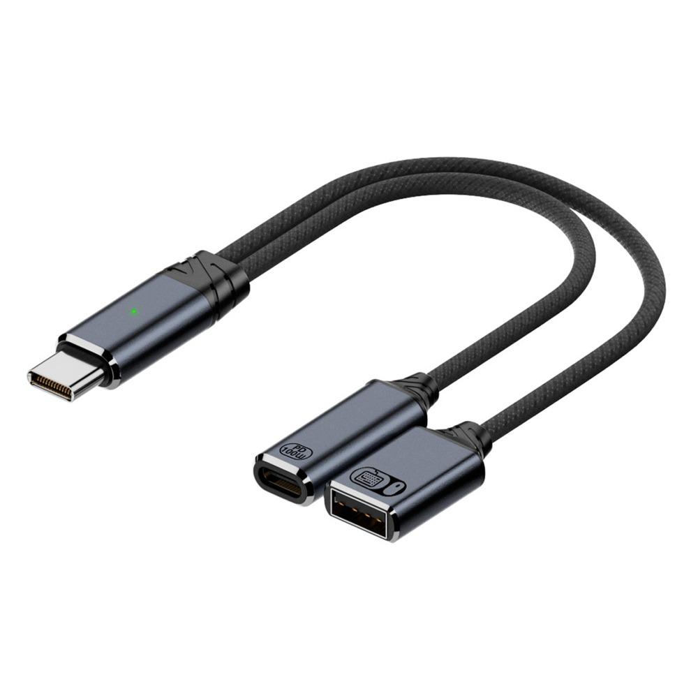 

2 in 1 Type C Splitter Fast Charging Y Cable NEW USB Headphone Converter Keyboard Mouse серый