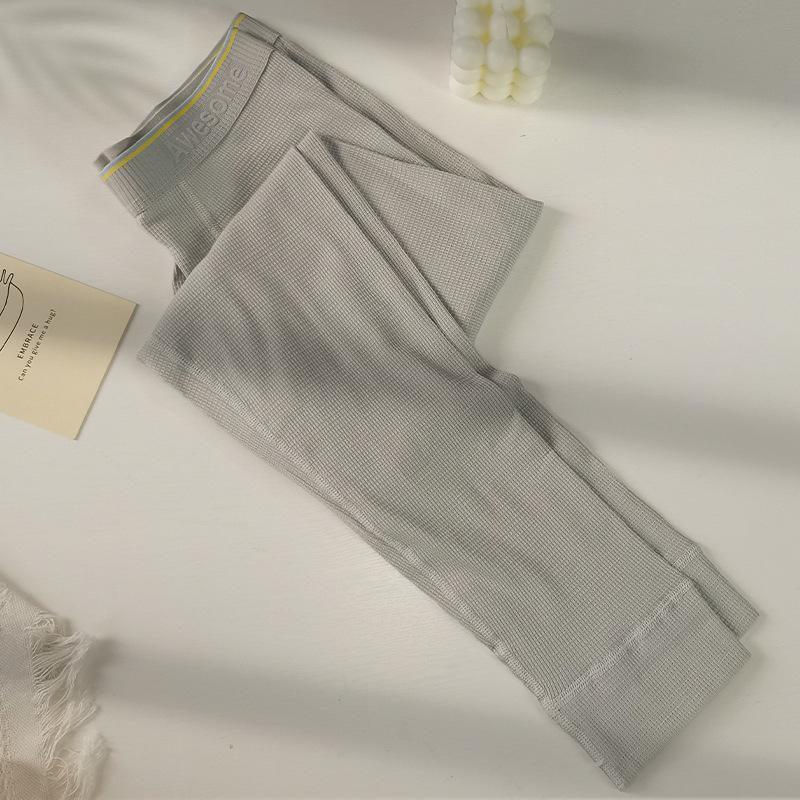 Men's Slim Waffle Leggings: Autumn/Winter Nine-Point Pajama Pants