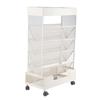 Metal Movable Bookshelf 6 Tier 20KG Load Bearing Large Capacity Rust Prevention Bookshelf with Wheel