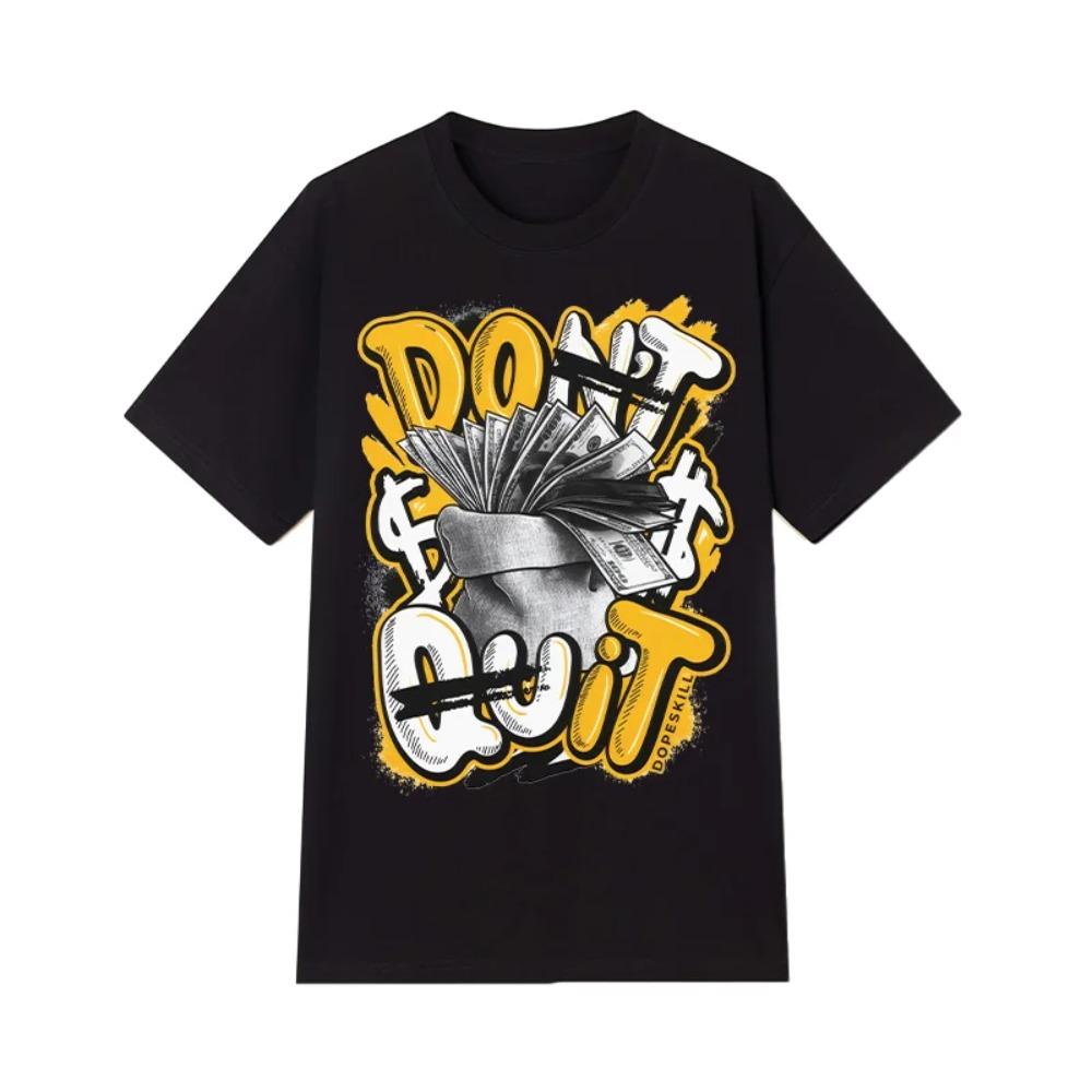 Black Men's Cotton Heavyweight T-shirt Fashionable Print Comfortable Breathable Casual Crew Neck Short Sleeve Top