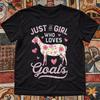 Goat Just A Girl Who Loves Goats Flowers Farm T-Shirt S-5XL Unisex