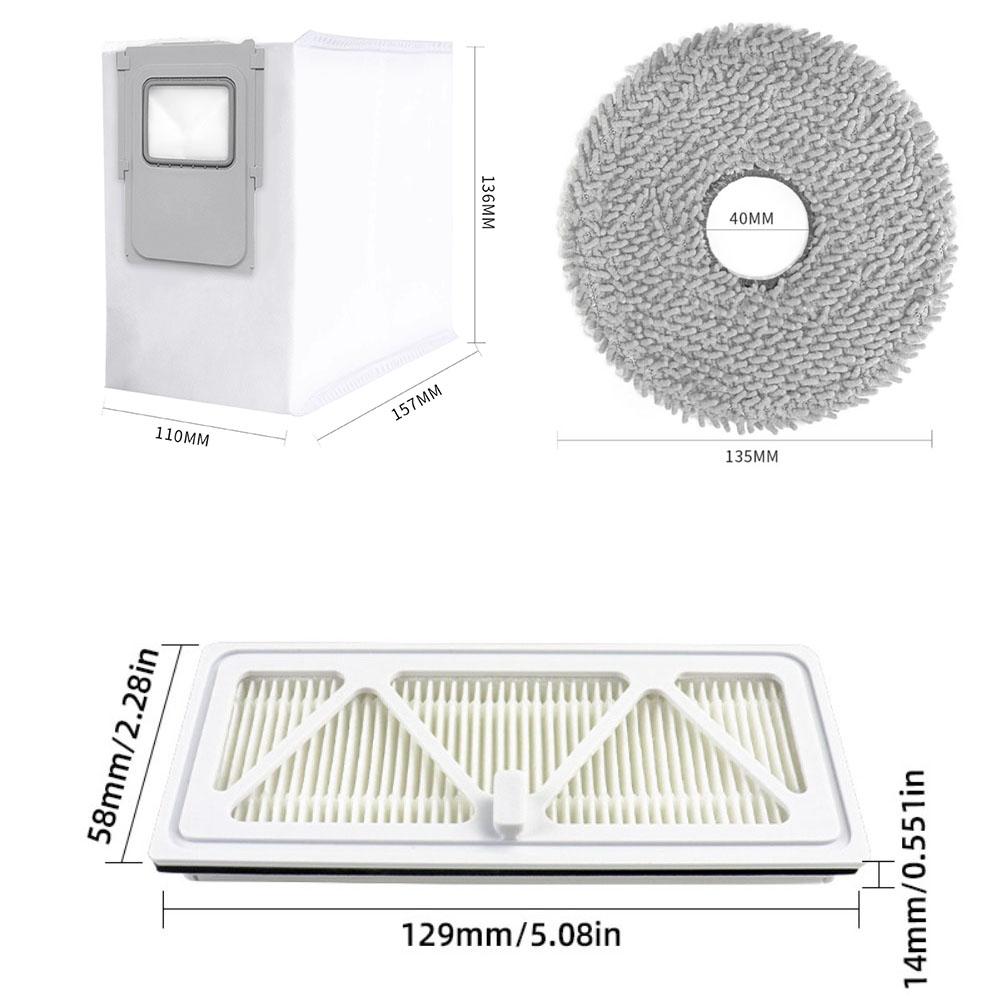 Pet Hair Removal Robot Vacuum Parts Mop Cloth Kit Main Brush