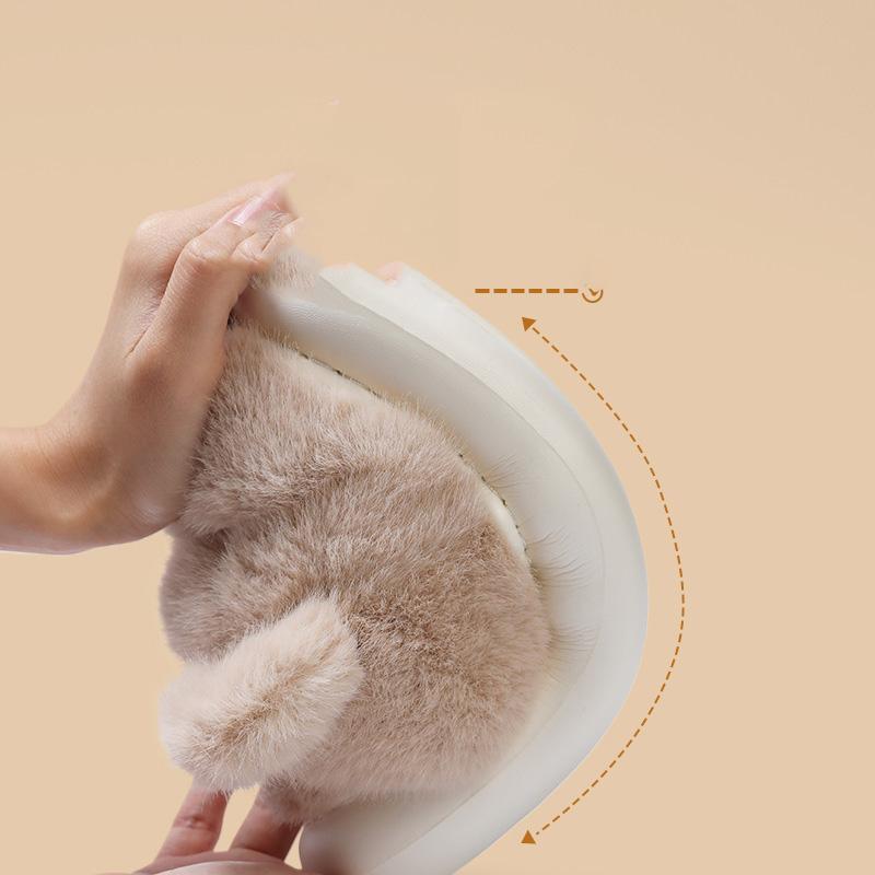 Women Autumn Flat Thick Bottom Indoor Cotton Slippers Winter Casual Velvet Fur Cartoon Dog Home Shoes Warm Anti Slip Slippers 36-45