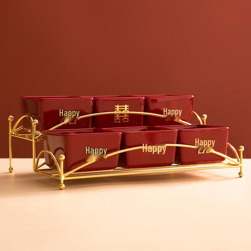 Naijiang New Chinese Style Ceramic Divided Wedding Fruit & Snack Plate