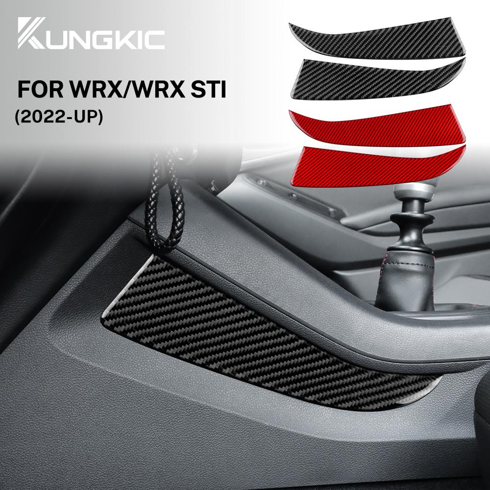 Real Soft Carbon Fiber Car Center Control Gear Side Sticker For Subaru WRX VB/WRX STI 2022 2023 2024 2025 2026 Interior Trim