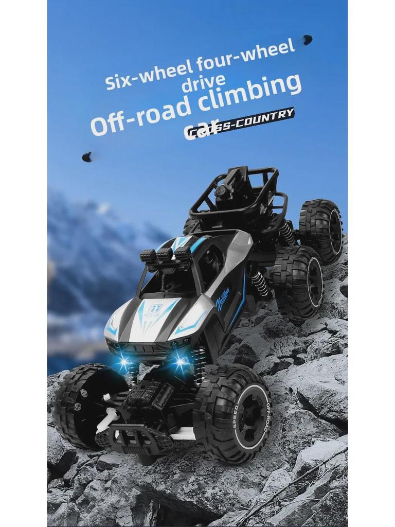 Large Alloy 6-Wheel Remote Control Off-Road Car - High-Speed Climbing Vehicle for Kids