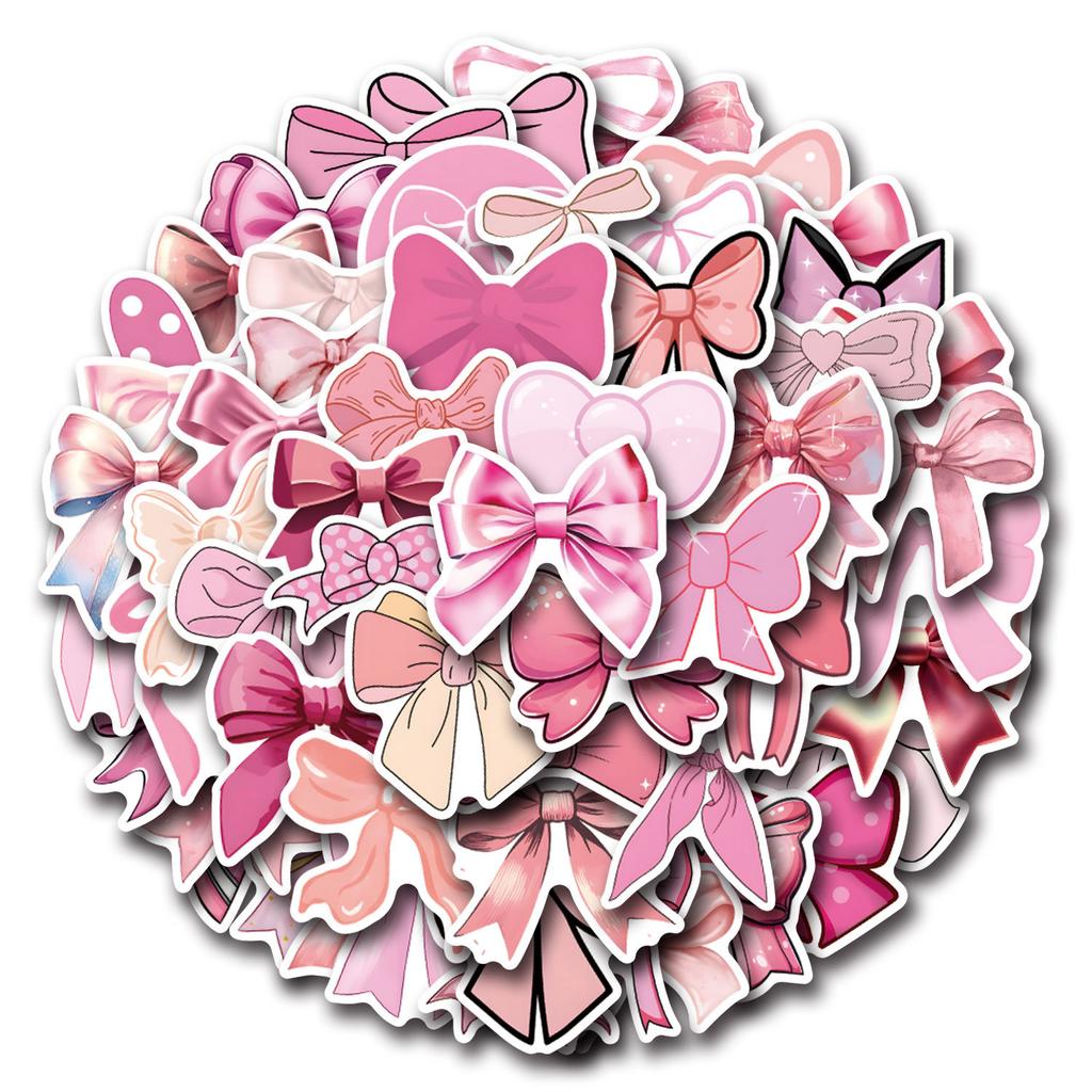 55 New Coquette Bows Graffiti Stickers Suitcase Mobile Phone Kawaii Stickers
