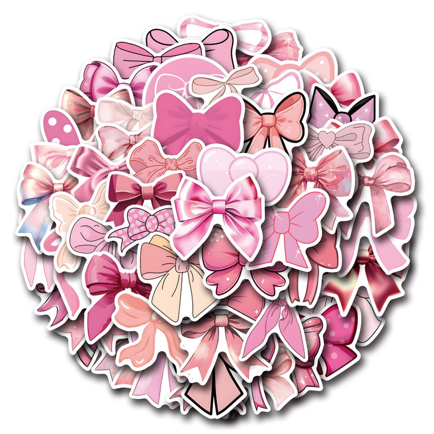 55 Новых Кокетливых Бантов Граффити Наклеек Чемодан Мобильный Телефон Кавайные Наклейки