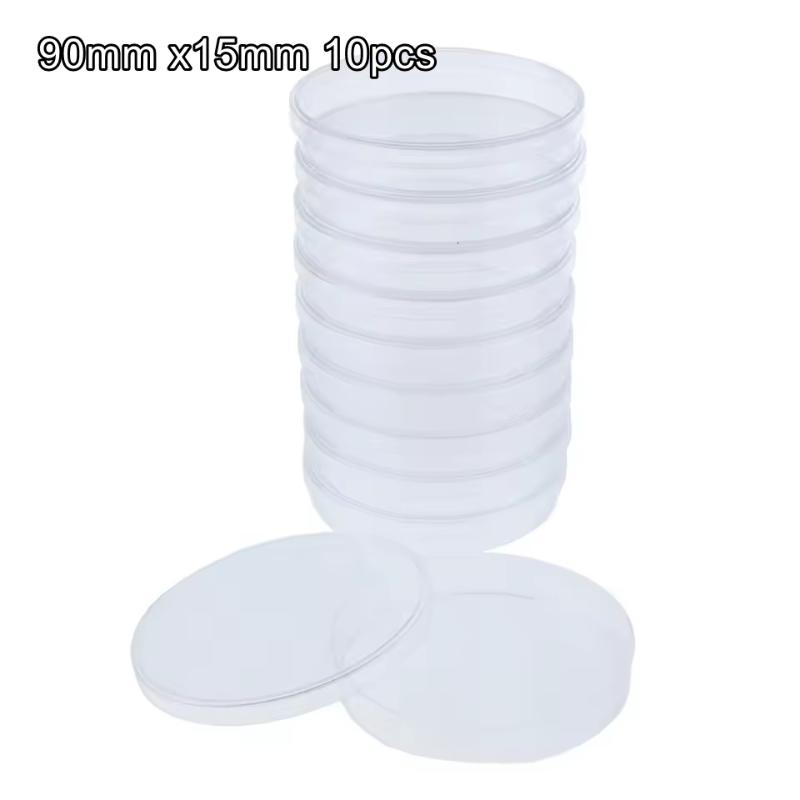 10Pcs Plastic Petri Dishes 35/60/75/90Mm, Cell Culture Dish Round Transparents For Lab, School Science, Samples Storage