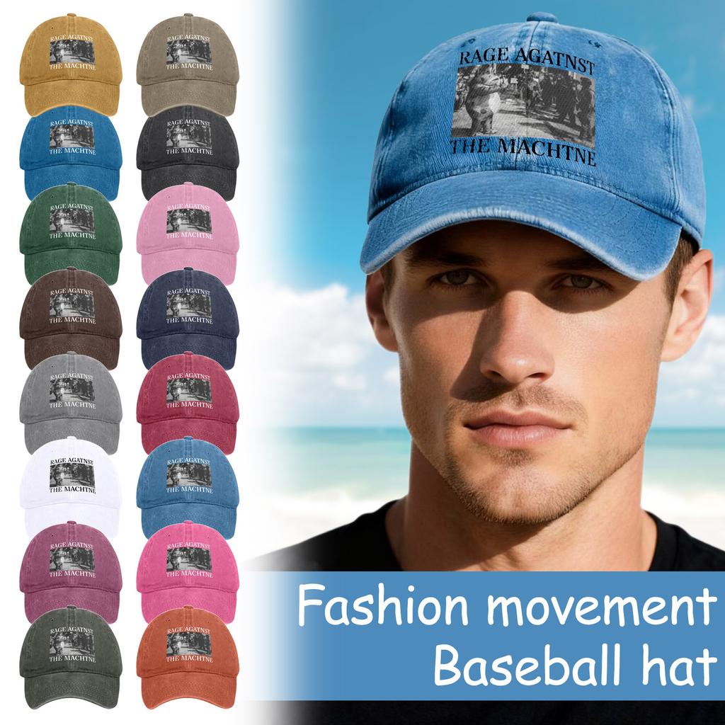 Cap Mens Womens Print Distressed Adjustable Sun Hat Cotton Funny Hats