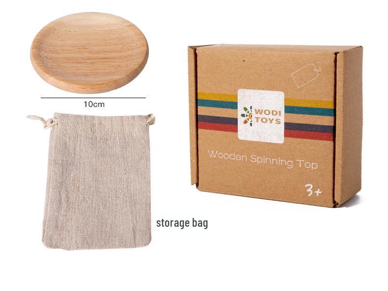 Customizable Children's Nostalgic Beech Wood Spinning Top Set