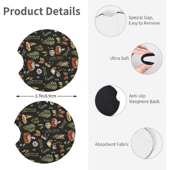Mushroom Steering Wheel Cover Universal 14.5-15 Inch Non-Slip Mushroom Car Accessories for Women Men