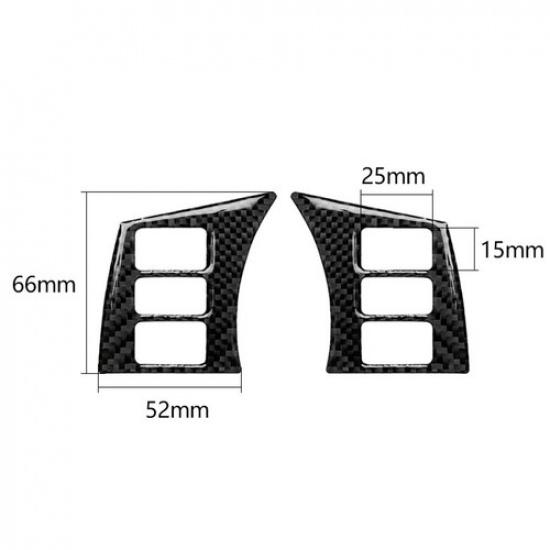 Kohlefaser Innenraum Lenkrad Knopf Abdeckung Zierleiste für Nissan 350Z 2006-09