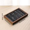 Jewelry Organizer Retro Walnut Wood Grain Ring Display Tray Tabletop Multipurpose Earrings Necklace Bracelet Chain Storage Plate