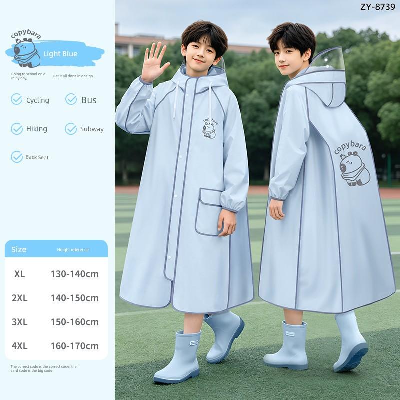 2026 New Model Children's Raincoat for Primary School Students, Special School Bag for Boys and Girls, Long Full-Body Raincoat for Teenagers