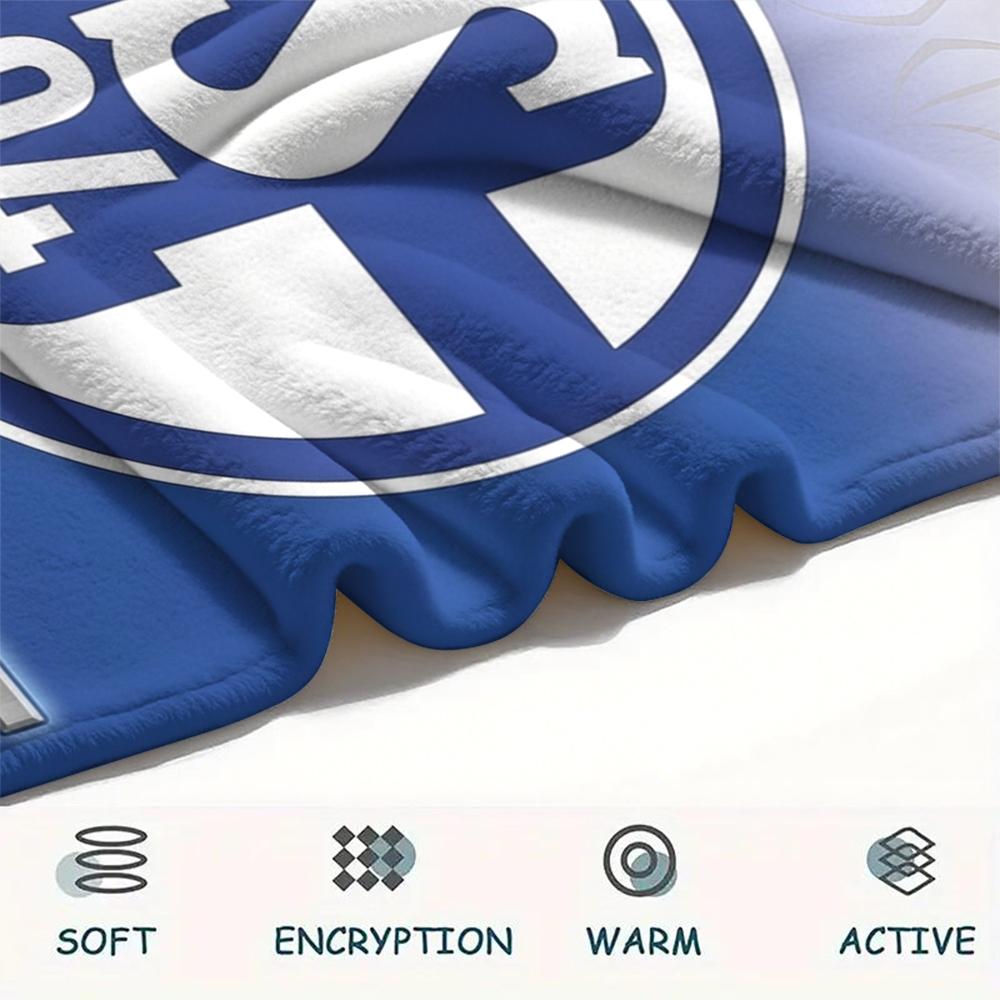 1PC Custom Name FC Schalke 04 Patterned Flannel Blanket Suitable For All Seasons for Home Decor Warmth and Comfort Gifts Holiday Present_xia