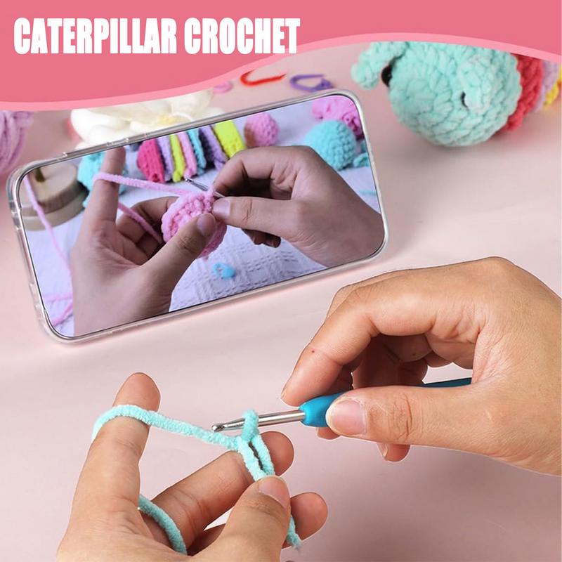 

Adults Crochet Kit Colorful Caterpillar Handmade Knitting Kit Handcrafted Crocheting Set With With Instructions And Videos For China Mainland