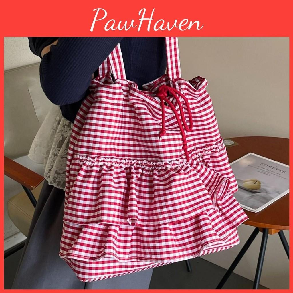 Retro Color Solid Grid Canvas Stylish Bag Stitch Details Everyday Use Travel