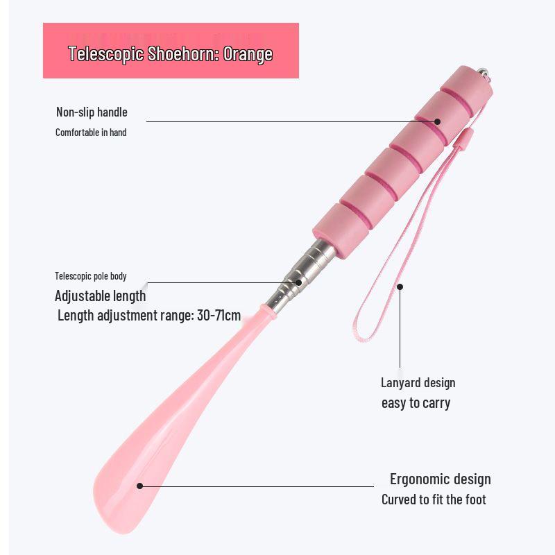 

Телескопическая обувная ложка из нержавеющей стали с длинной ручкой для легкого снятия обуви