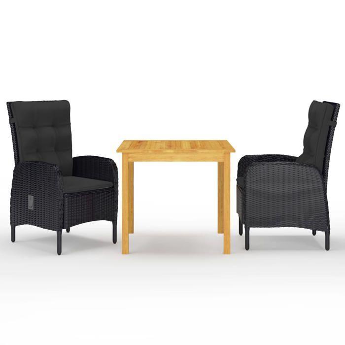 VidaXL 3-Piece Garden Dining Set Table and Chairs Patio Dining Furniture Terrace Furniture Dining Furniture 3067680