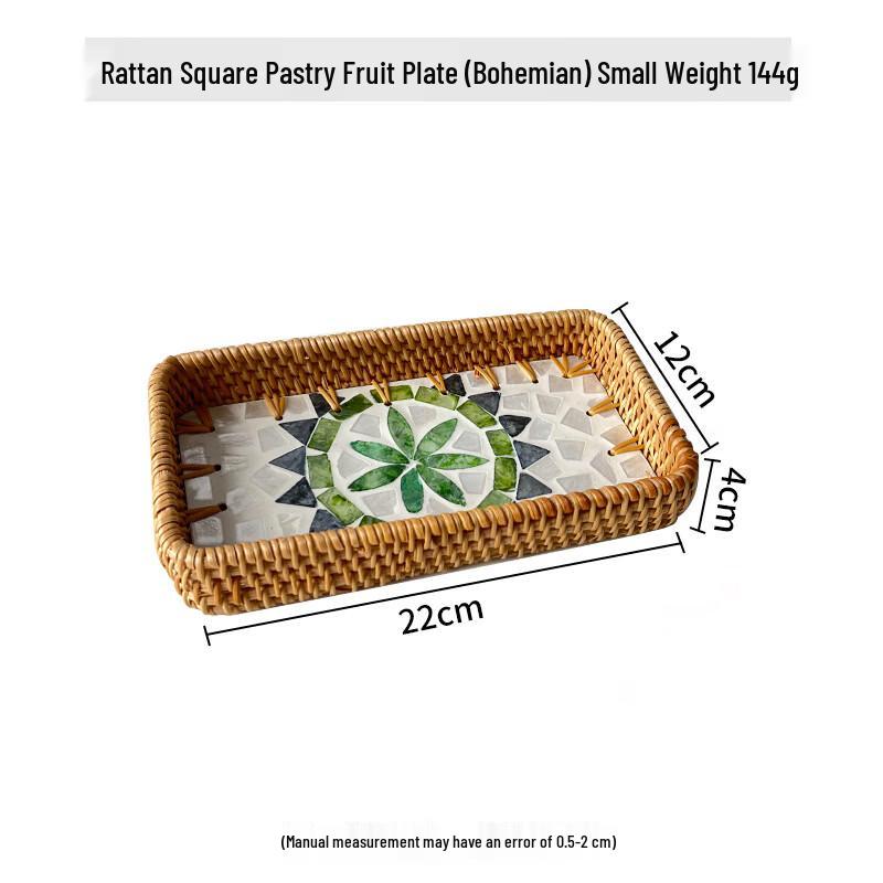 

Hand-Woven Rattan Shell Serving Tray