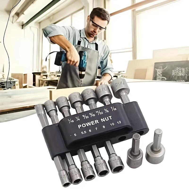 14pcs Hex Socket Wrench Set - Powerful Drill Tool With 5-13mm Nozzles & Screwdriver Accessories